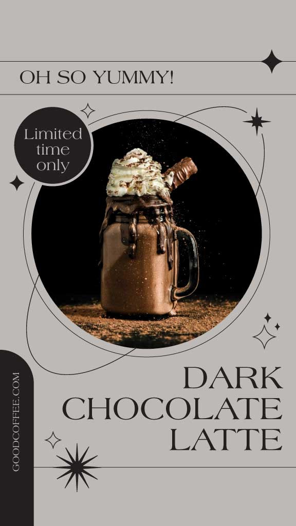 Template Indulge in Delicious Dark Chocolate Latte Poster