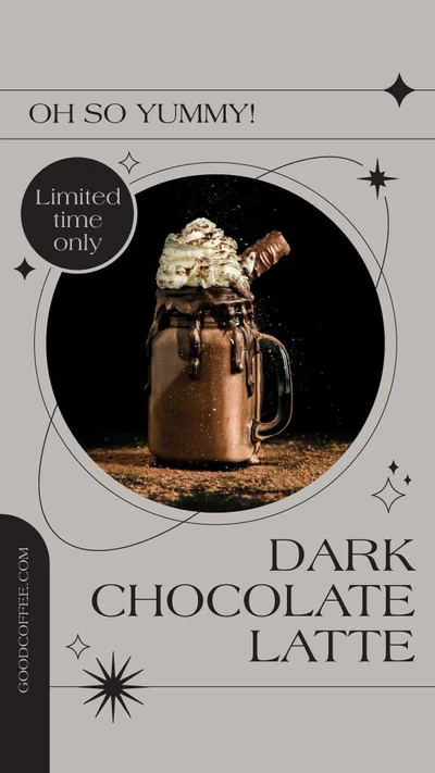 Template Indulge in Delicious Dark Chocolate Latte Poster