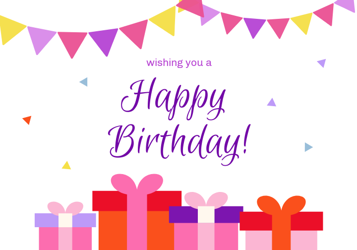 Colorful Birthday Greetings Social Post