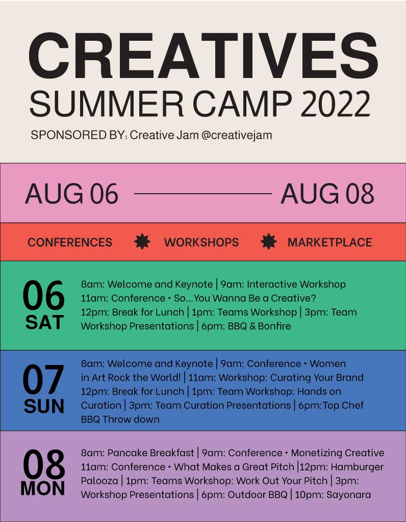 Colorful Summer Camp Event Schedule Poster