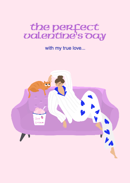 Cozy Valentine's Day Lounge Poster with Lilac Hues