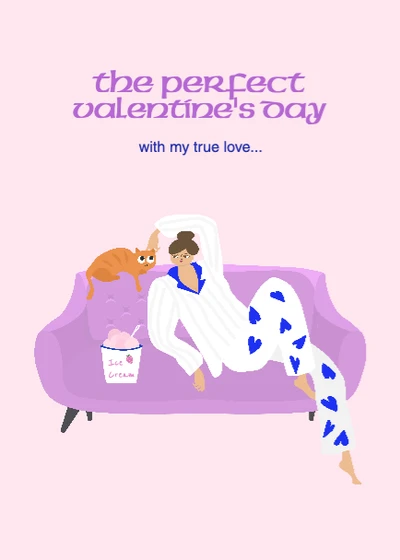 Template Cozy Valentine's Day Lounge Poster with Lilac Hues