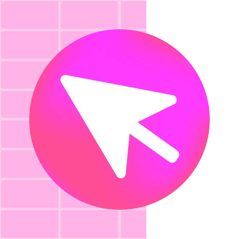 Vibrant Pink Cursor Icon Social Media Post