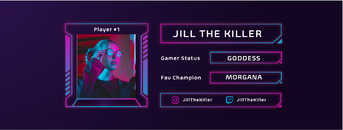 Vibrant Purple Gamer Profile Poster Design