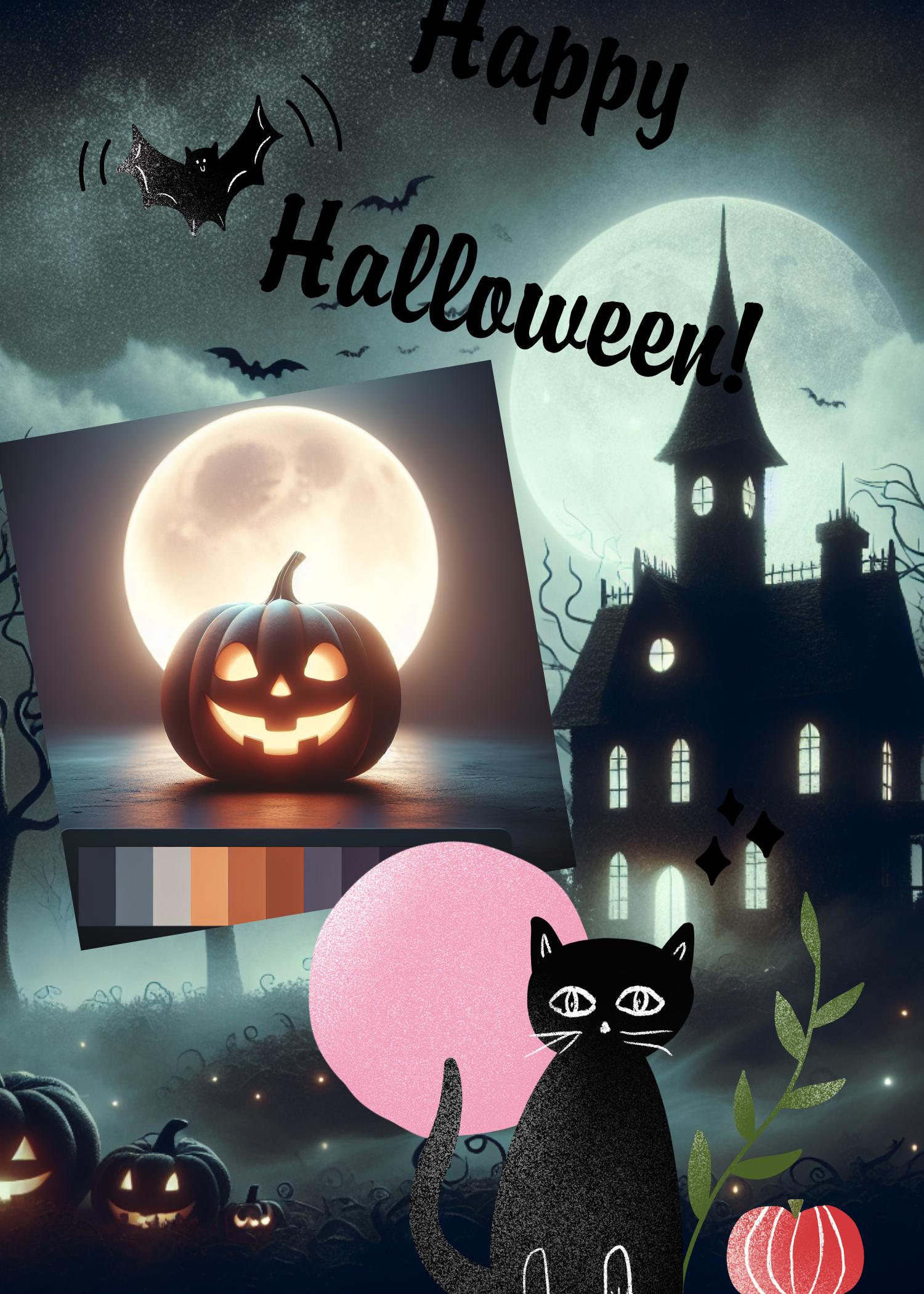 Chic Pink and Black Halloween Poster Design