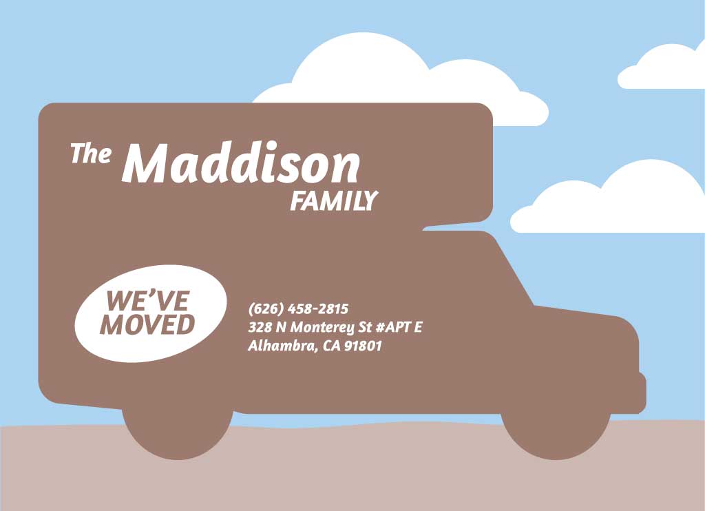 Charming Moving Announcement Postcard Template