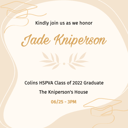 Elegant Cream Graduation Invitation Poster Design