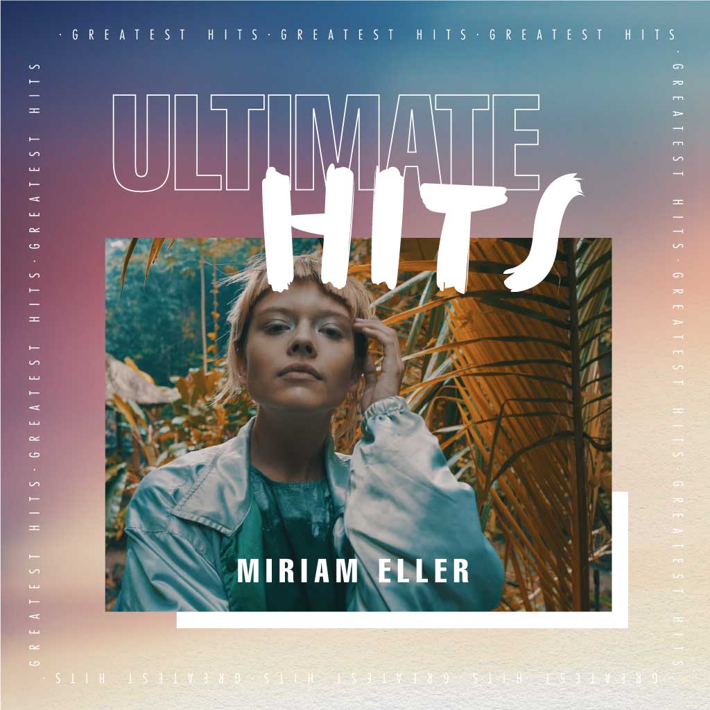 Ultimate Hits Album Cover Blue and Orange Poster