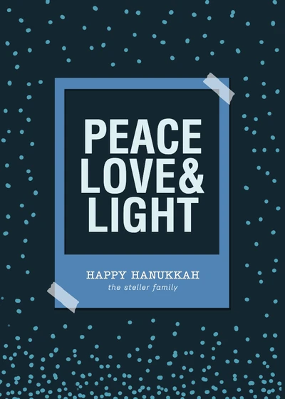 Blue Hanukkah Greeting Card Design Template