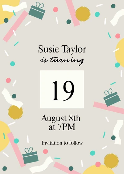 Template Elegant Birthday Celebration Invitation Post
