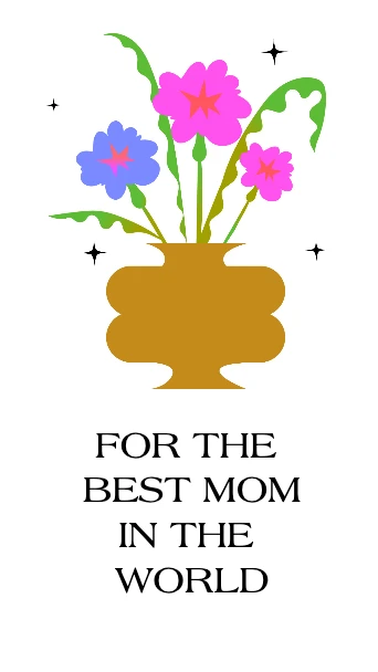 Template Elegant Mother's Day Vase Poster Design