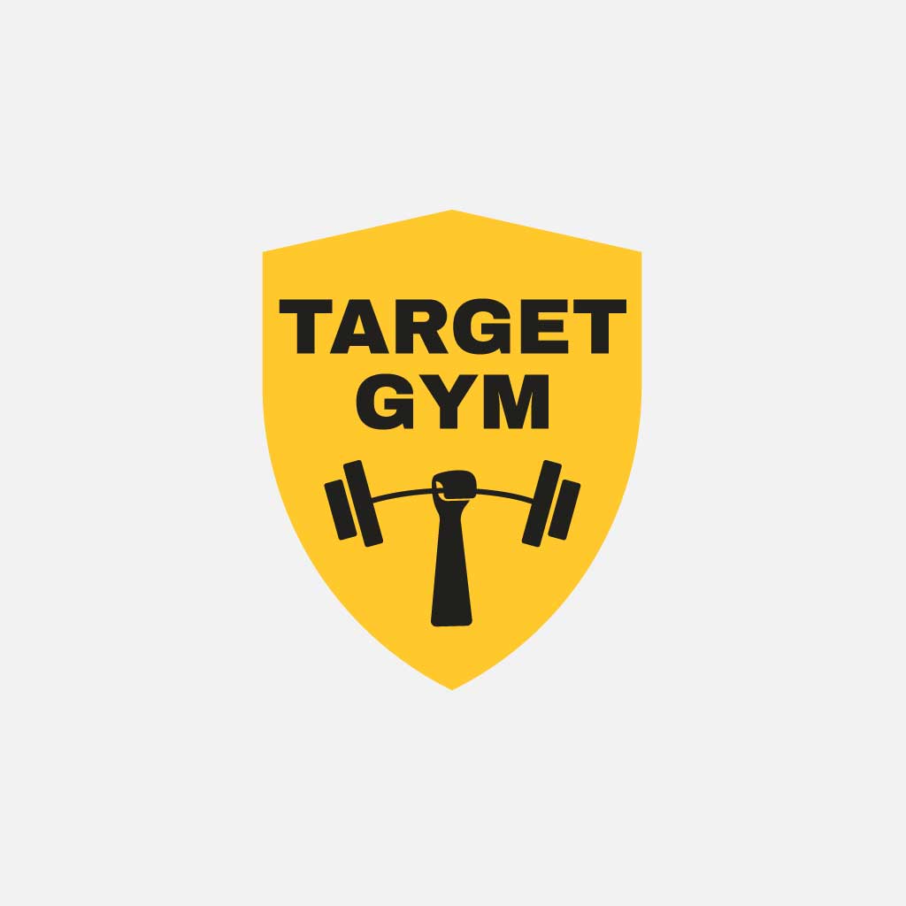 Bold Yellow Target Gym Logo Post