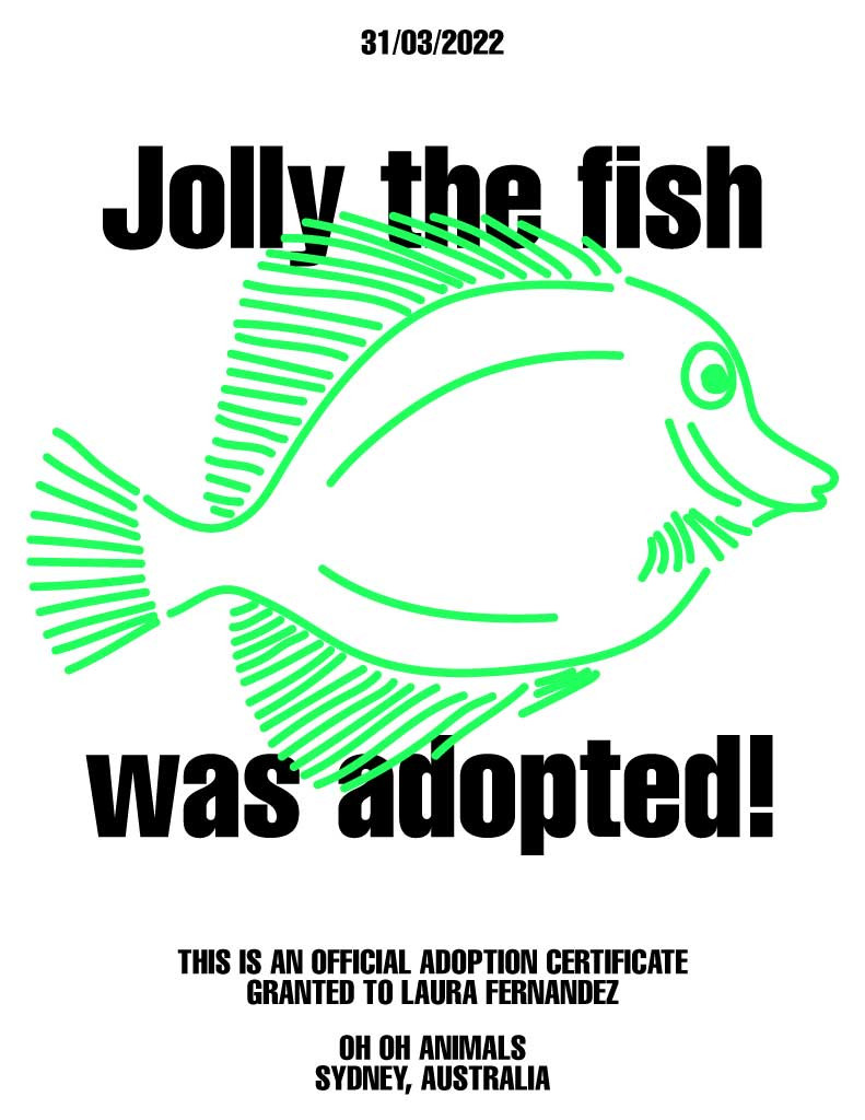 Template Cheerful Green and Black Animal Adoption Poster